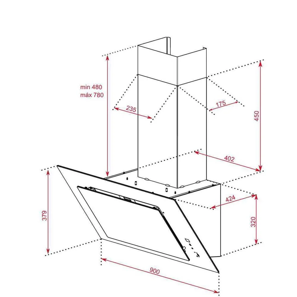 Wall Hood Dvt 98660 Tbs 698 M³/H (White) - Teka