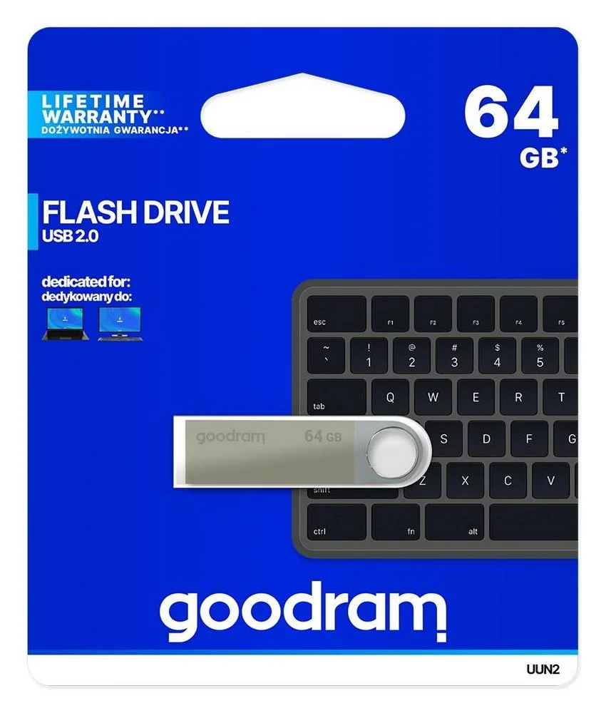 Pen Drive Usb 2.0 64gb Unn2 (Prateado) - Goodram