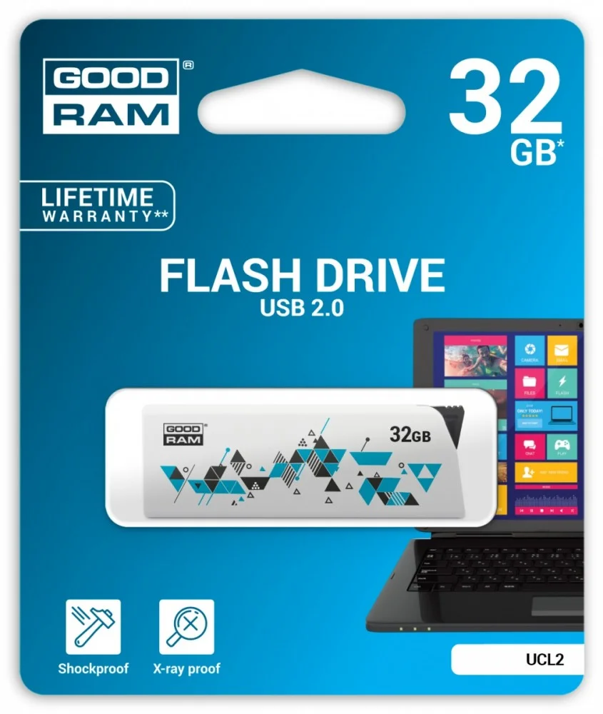 Goodram Ucl2 Usb Flash Drive 32 Gb Usb Type-A 2.0 Black Blue White
