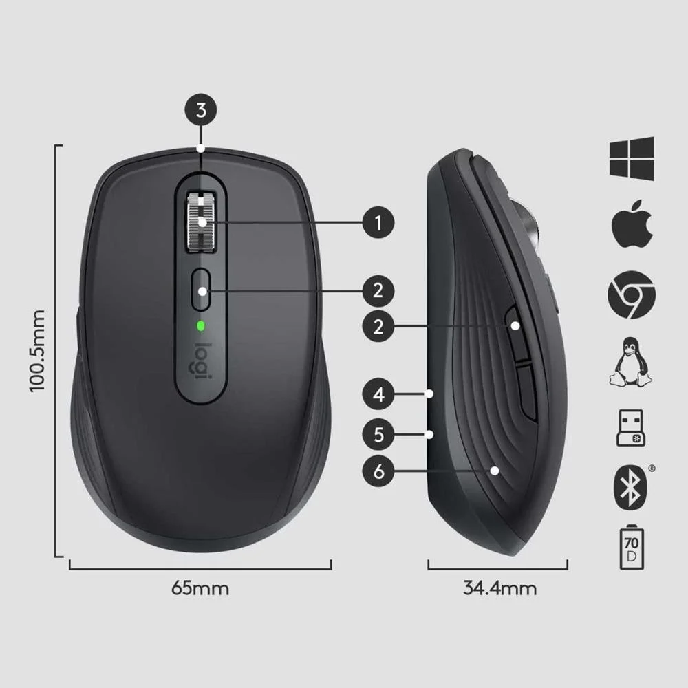 *logitech Mx Anywhere 3  Graphite      910-00598