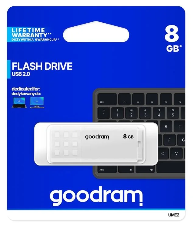 Pen Drive Usb 2.0 8gb Ume2 (Branco) - Goodram