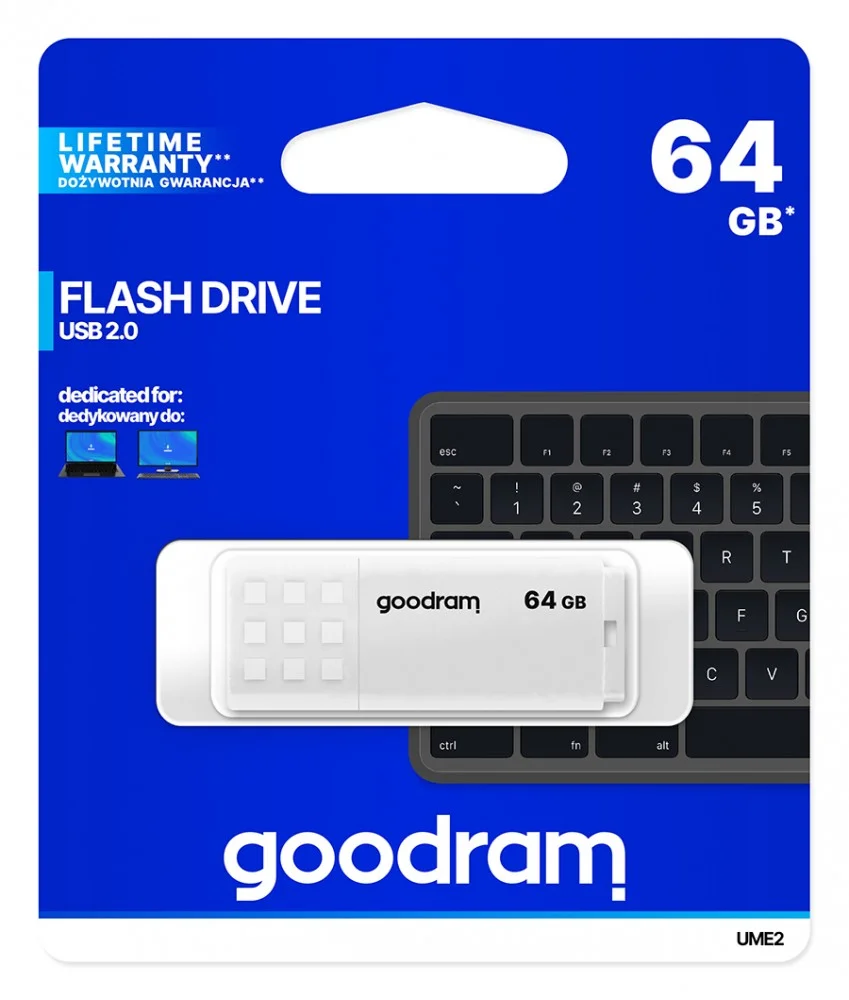 Memória Usb Goodram Ume2 64 Gb Branco