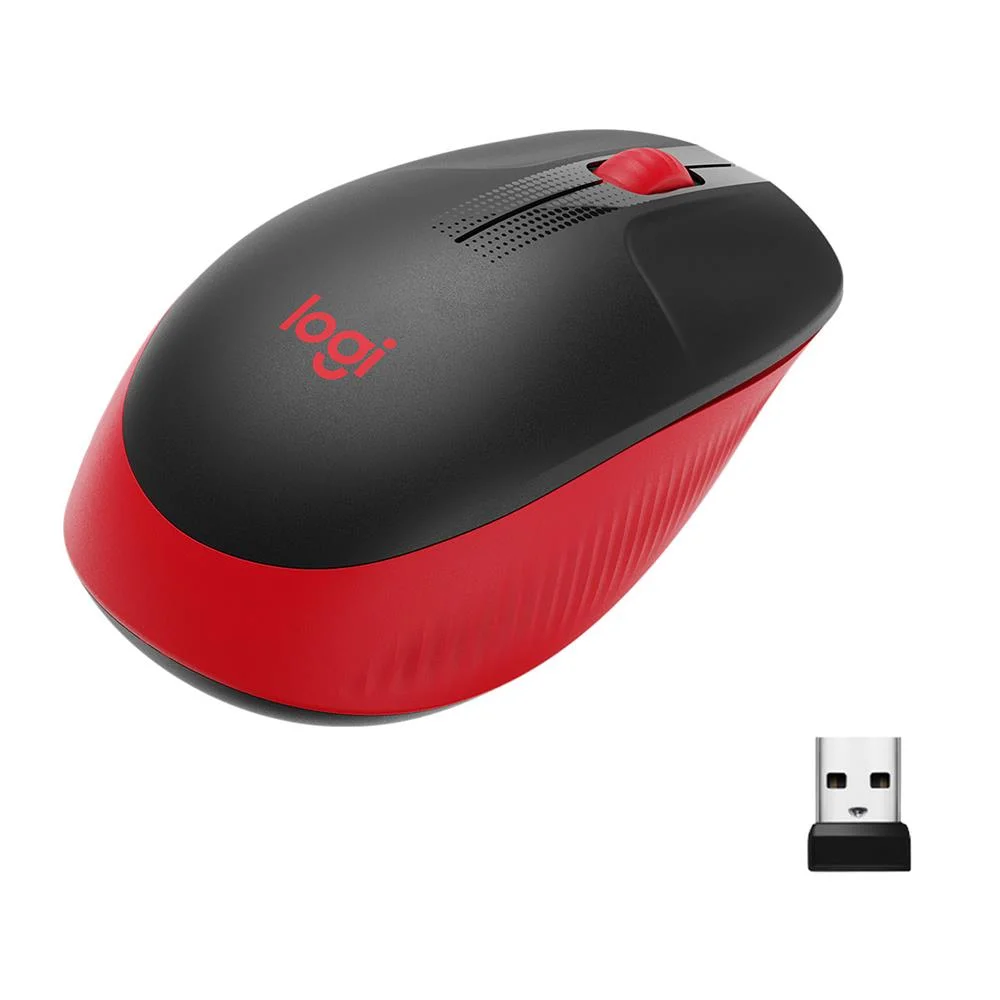 Logitech M190 Full-Size Wireless Mouse Red (910-005908)