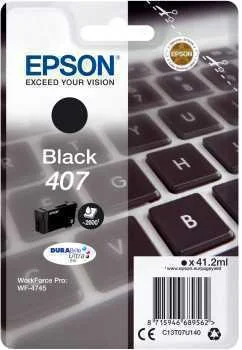 Epson Ink Cart. 407 L Durabrite Ultra Black C13t07u140  Epson Workforce Pro Wf-4745, Wf-4745dtwf