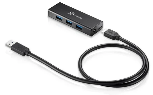 Hub Usb 3.0 4 Portas Micro-b 5000mbit/s - J5 Cr