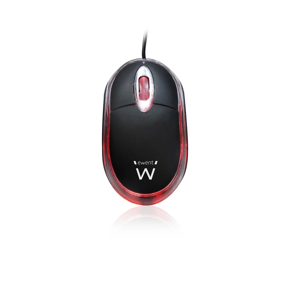 EWENT MOUSE MINI USB BLACK/ TRANSPARENT