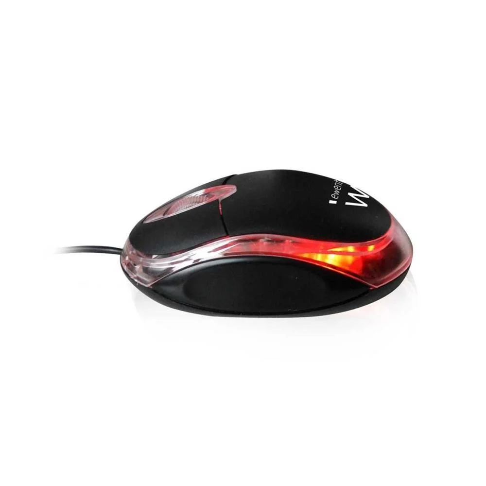 EWENT MOUSE MINI USB BLACK/ TRANSPARENT