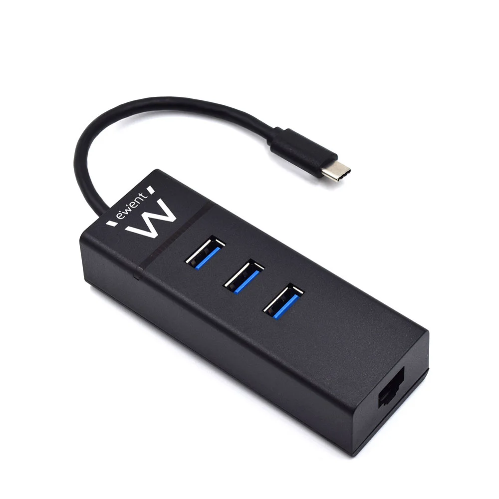 EWENT HUB USB-C 3 PORT+ 1 PORT GIGABIT LAN USB PO.