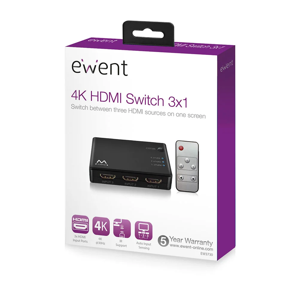 Ewent  Ew3730  Interruptor  de  Video  Hdmi