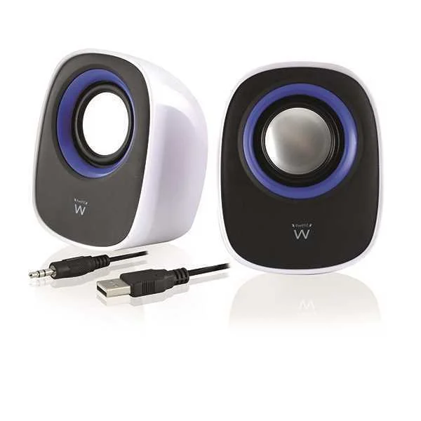 Colunas 2.0, 5W RMS, volume control, USB powered,.