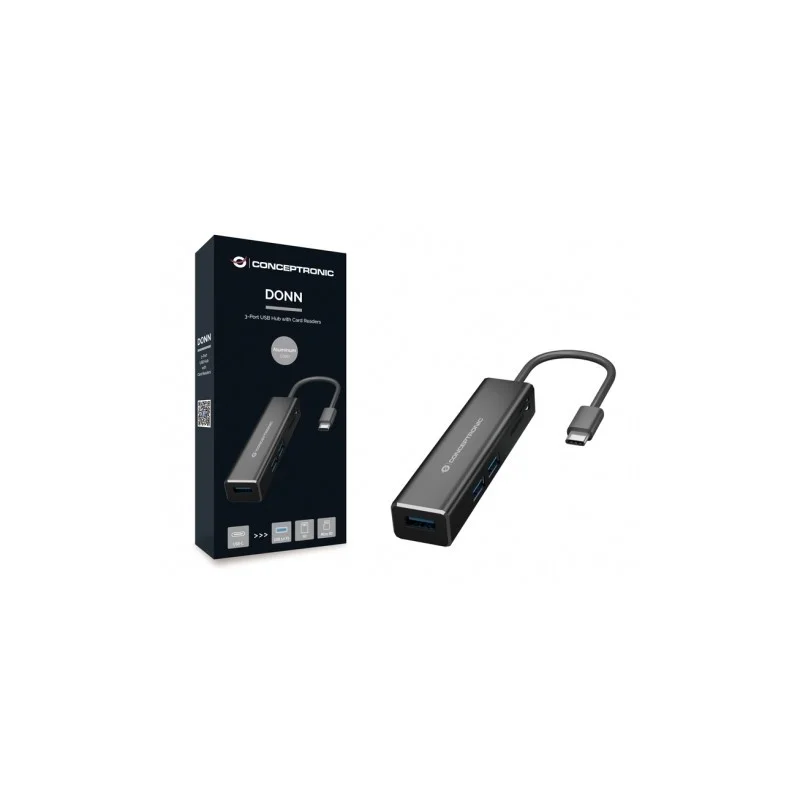 Concentrador Usb Donn de 3 Puertos Con Lectores D.