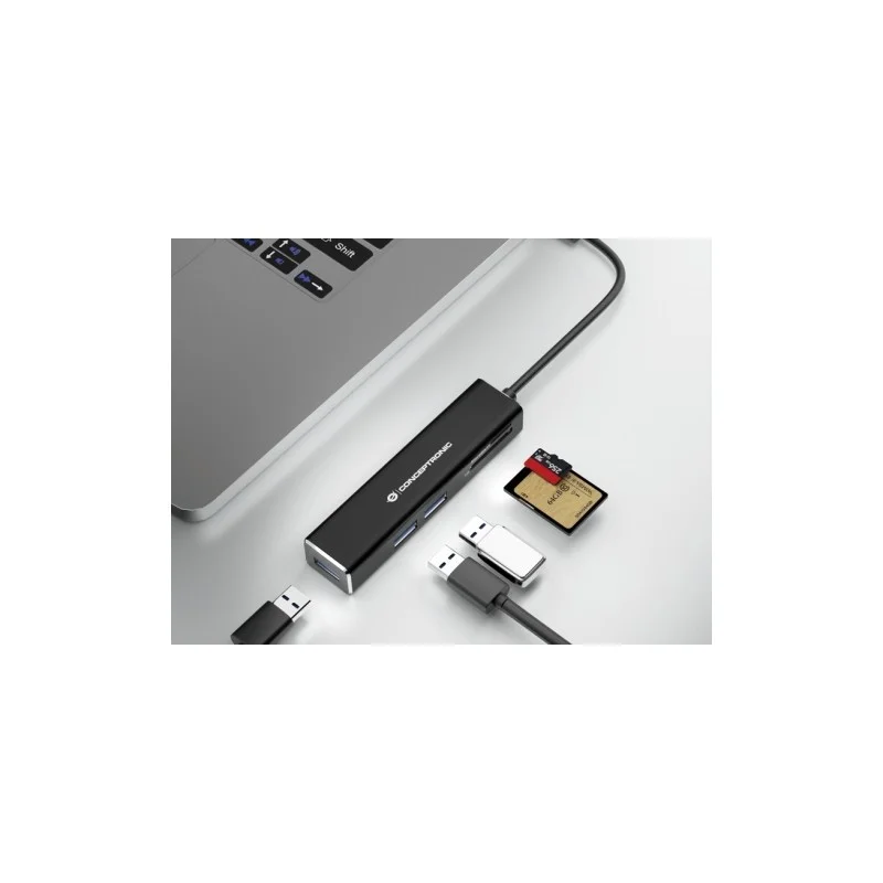 Concentrador Usb Donn de 3 Puertos Con Lectores D.