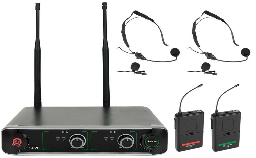 Su20 Dual Uhf Beltpack Microphone Set Red + Green
