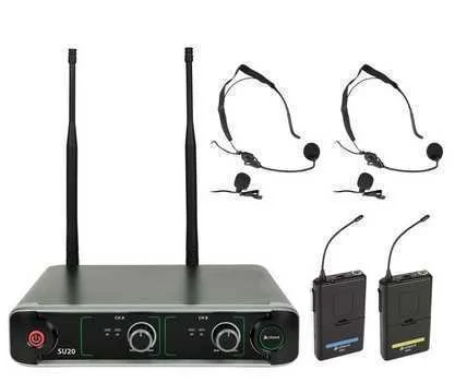 Su20 Dual Uhf Beltpack Microphone Set Blue + Yellow