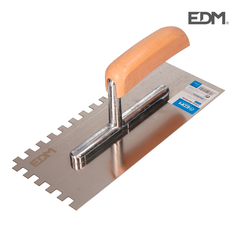 Espátula Retângular Dentada Alça Plástico 240x100mm Edm
