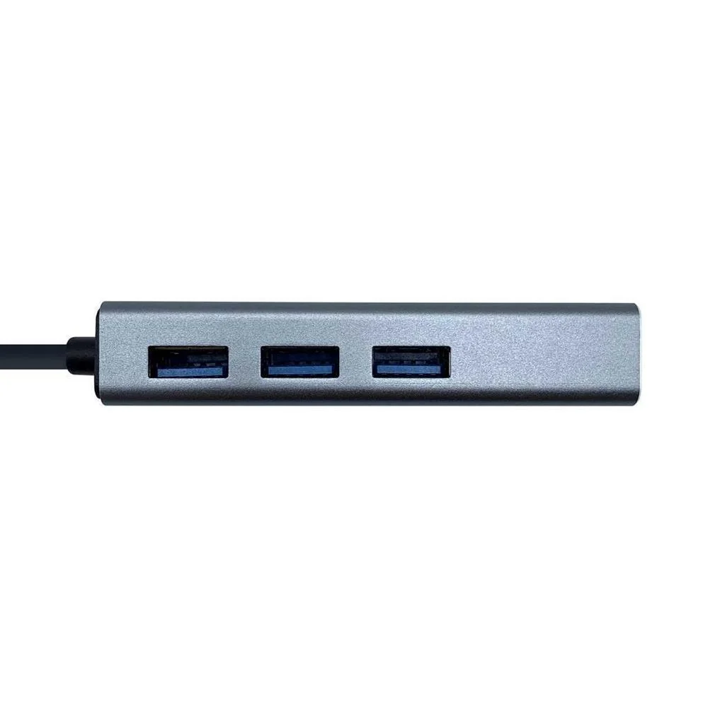 HUB 3 PUERTOS USB 3.2 + RJ-45 AISENS TYPE-A GRIS