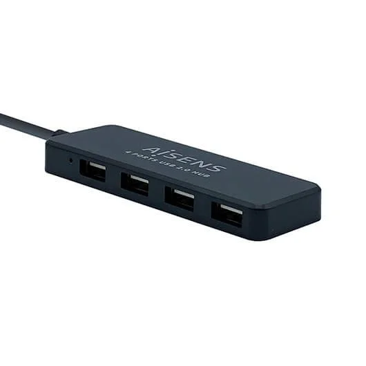 HUB 4 PUERTOS USB 2.0 AISENS 480MBIT/S NEGRO