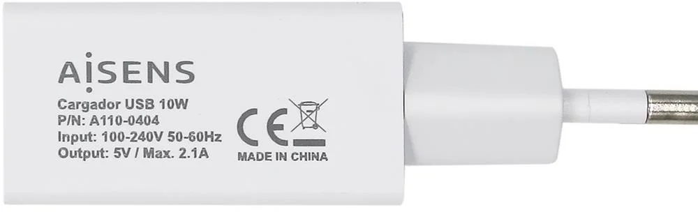 Carregador USB 5V / 2A 10W (Branco) - AISENS