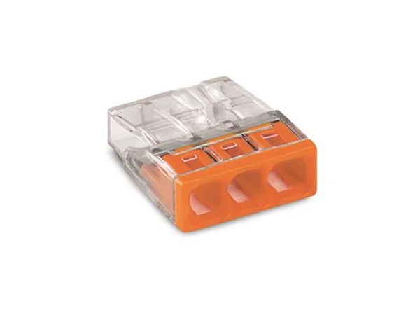 Conector de Emenda Compacto - para Condutores Sólidos - Máx. 2.5 Mm² - 3 Condutores -  Invólucro Tra