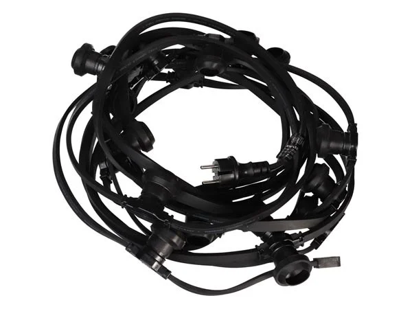 Corrente de Luz LED para Festas - 50 Casquilhos E27 - Sem Lâmpadas - 25 M