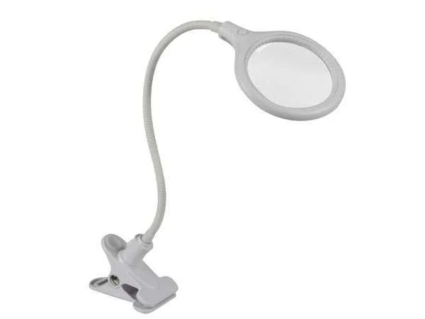Candeeiro LED com Grampo e Lupa - 5 Dioptrias - 6 W - 30 Leds - Branco