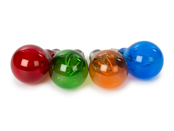 Pack 4x Lâmpadas Filamento LED 4,5w Vidro Colorido