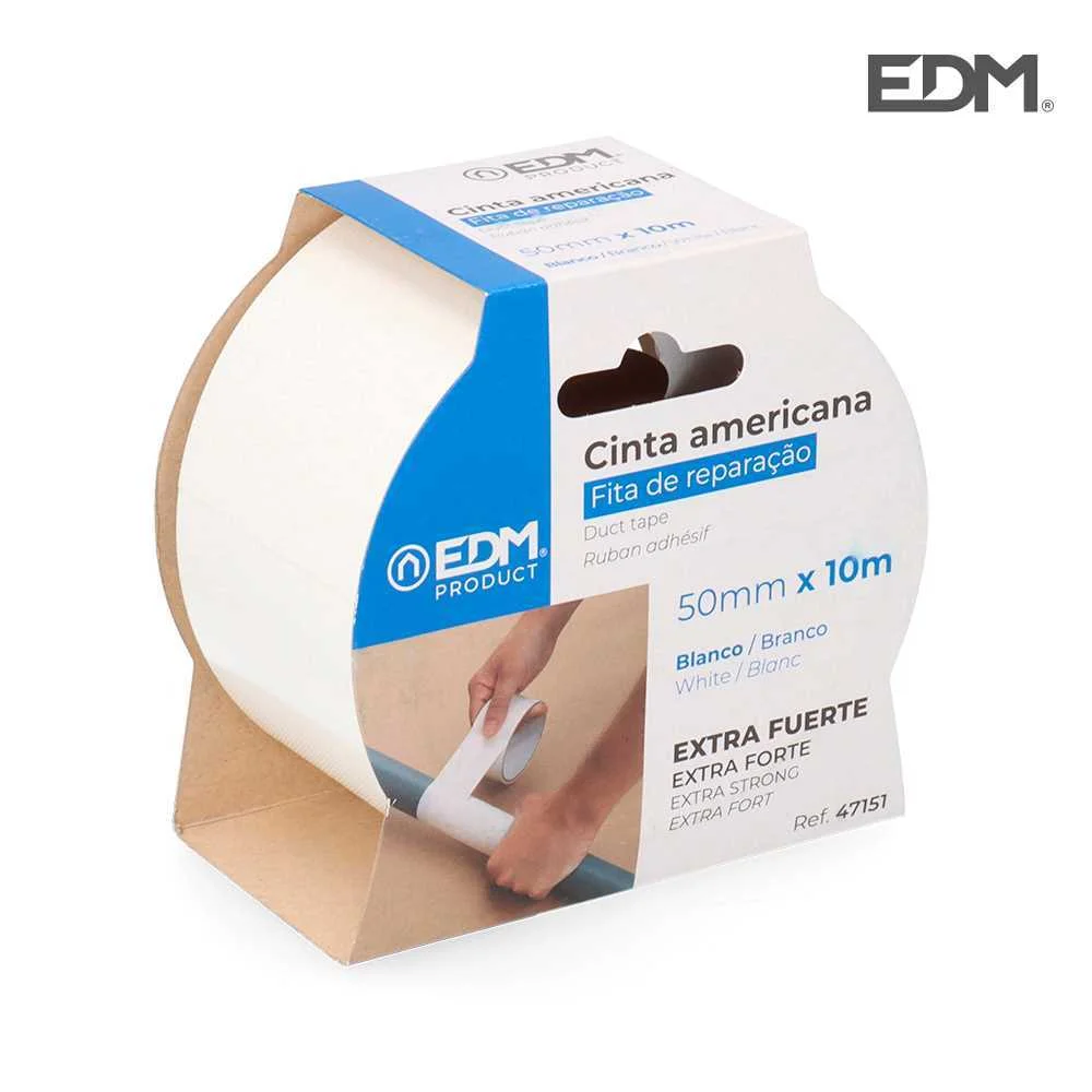Fita Adesiva Multiuso Americana 10m X 50mm Branca Edm