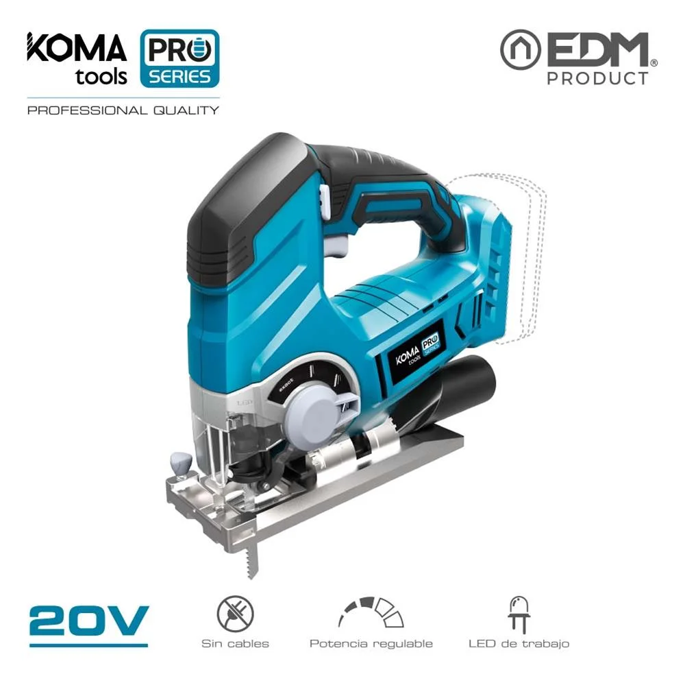 Serra Tico-Tico 20v (Sem Bateria e Carregador) 23x21,5cm Koma Tools Pro Series Battery