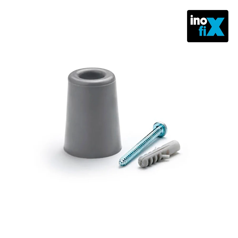Batente De Porta Alto  Borracha Cinza  Inofix