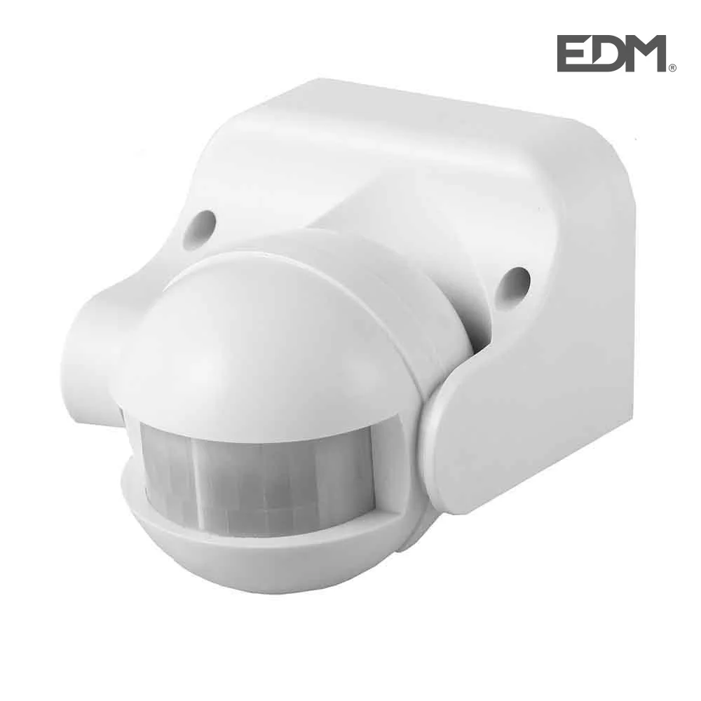 Detector de Movimento com Regulador Noite/Dia Ajustável 180° Ip44 Branco Edm