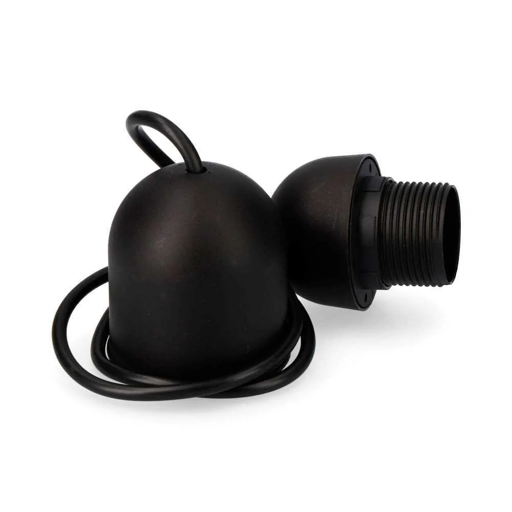 Conjunto Suspensão Preto E-27 80cm com Cabo
