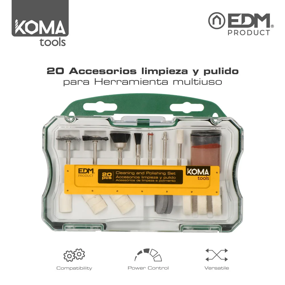 Set 20 Acessorios Koma Tools para 08709 Edm