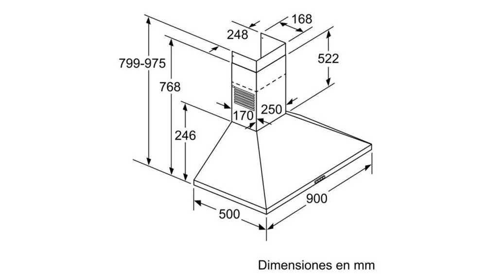 Extrator Convencional Balay 3bc696mb 90 Cm 600 M3.