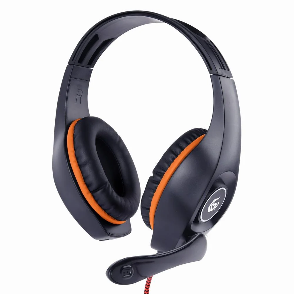 Auscultadores Gaming C/ Microfone Preto/Laranja