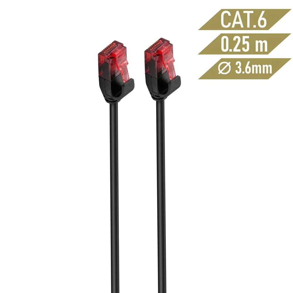 Cabo de Rede Cat6 U/Utp 0.5m Preto Ewent
