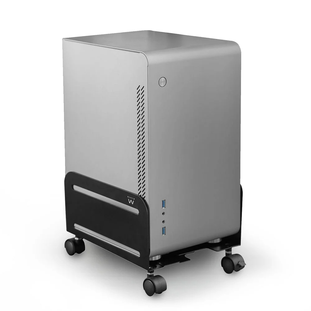 Suporte De Computador Com Rodas Metal Preto