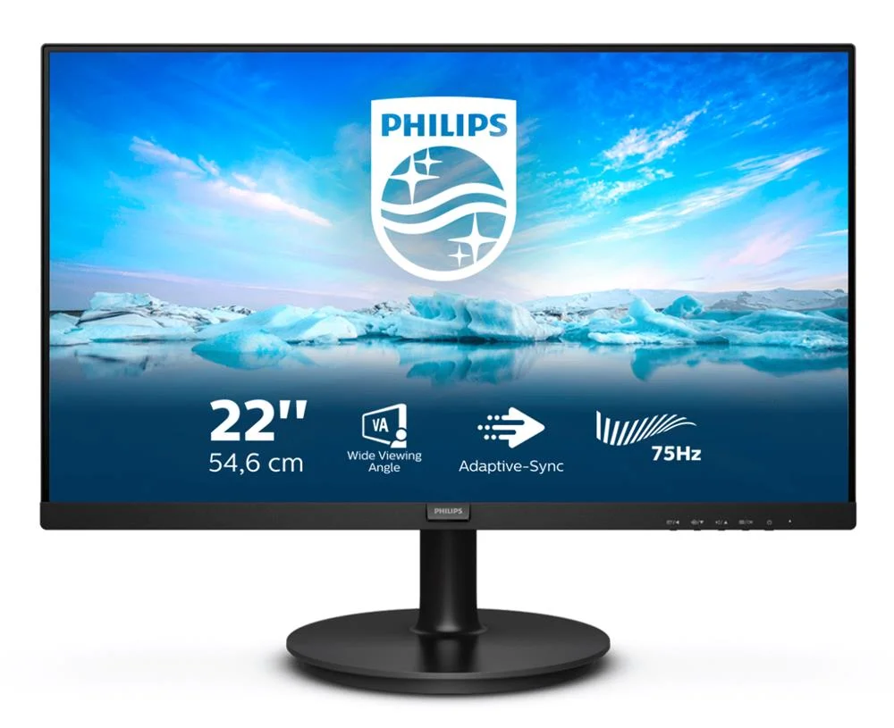 Philips Monitor Va 22" (21.5) 16:9 Fhd Vga Hdmi Dp Colunas 222v8la/00