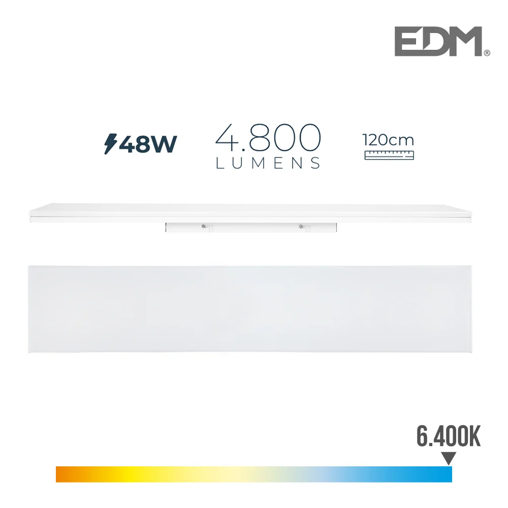 Armadura Led 48w 120cm 6400k Luz Fria 4800lm Edm