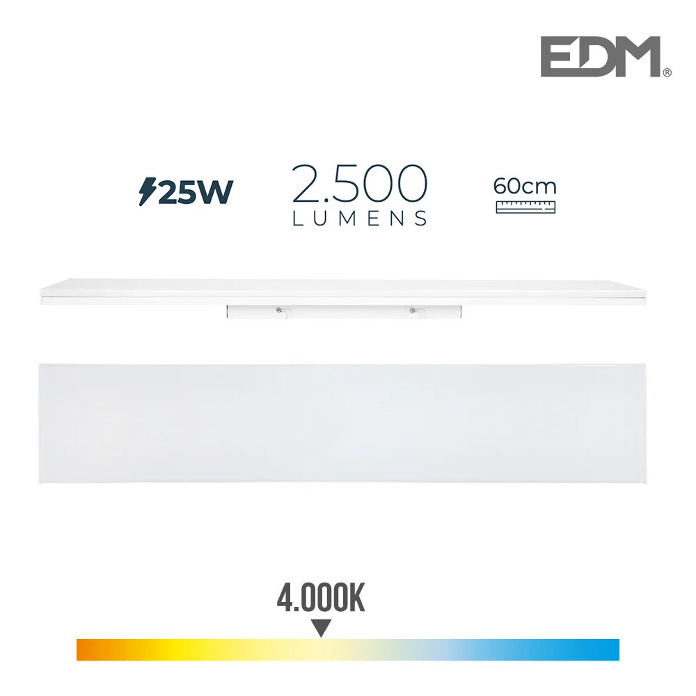 Armadura Led 25w 60cm 4000k Luz Dia 2500lm Edm