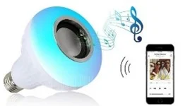 Lampada Led E27 Rgb C/ Coluna Bluetooth 7w