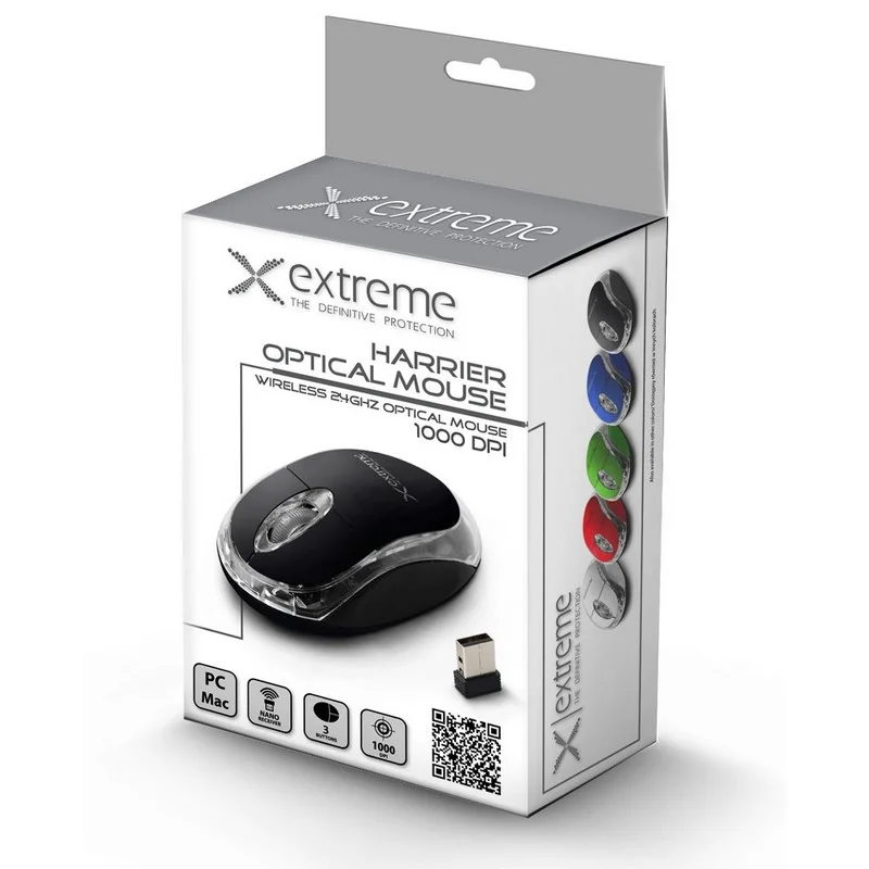 Extreme Wireless 2.4ghz Optical Mouse 3d Usb Harrier Black