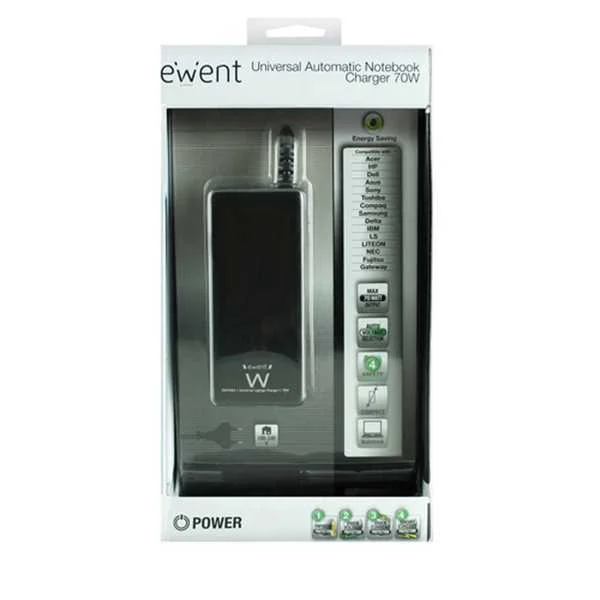 Carregador Universal Ewent Ew3965 65w P/ Notebook