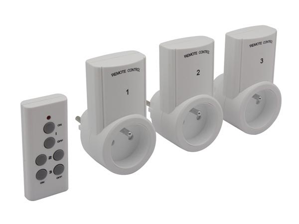 Conjunto de Controle Remoto para Tomadas (3 Tomadas + Controle Remoto)
