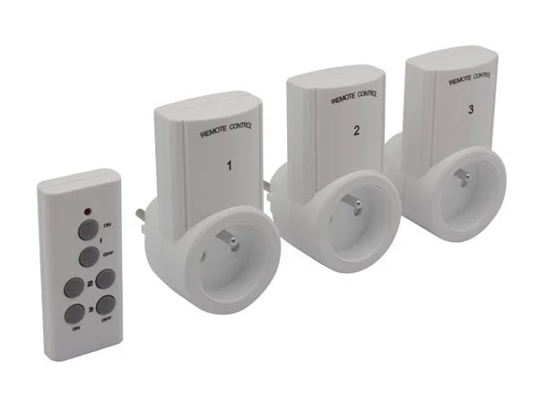 Conjunto de Controle Remoto para Tomadas (3 Tomadas + Controle Remoto)