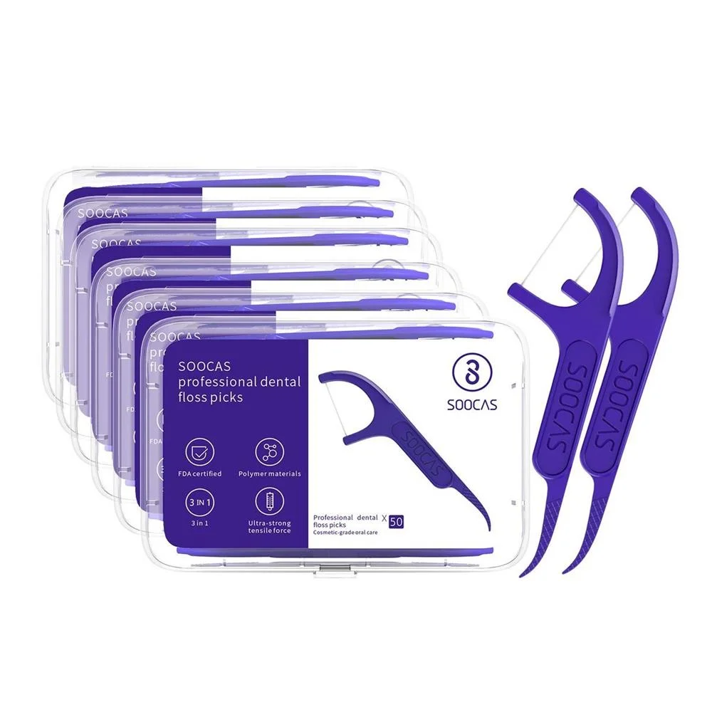Dental Floss Stick Soocas D1 300 Pcs (6 Pack)