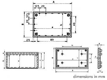 Caixa da Tampa - Cinza - 110 X 70 X 53,9 Mm