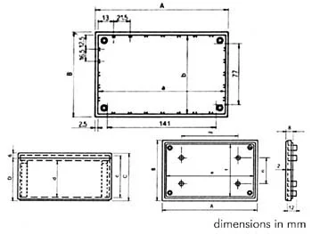 Cover Enclosure - Grey - 160 X 96 X 66.9 Mm