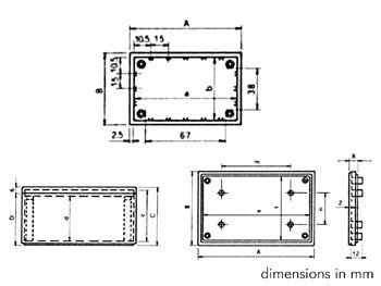 Caixa da Tampa - Cinza - 85 X 56 X 41,4 Mm