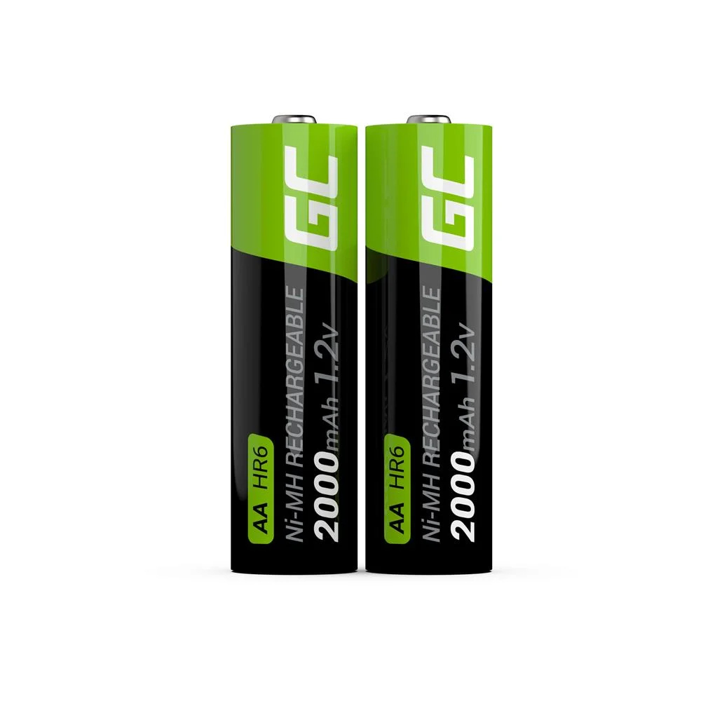 Green Cell Rechargeable Batteries 2x AA Hr6 2000mah