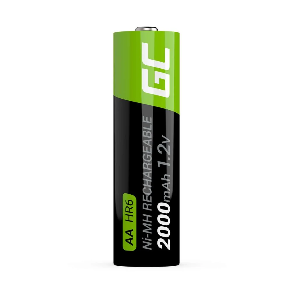 Green Cell Rechargeable Batteries 2x AA Hr6 2000mah